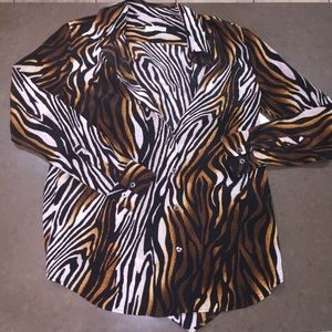 Equipment Reese Animal Prink Silk Shirt - XS